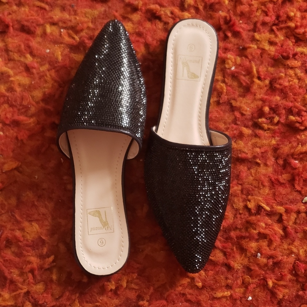 Black slip on with rhinestones